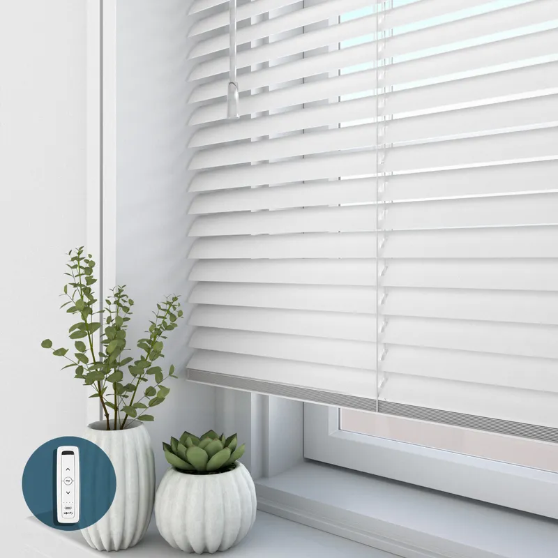0001 Polar White Electric Venetian Blinds