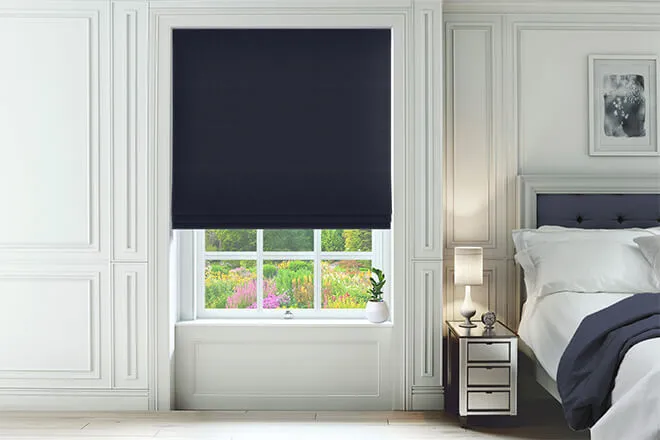 Tuscan Indigo - Woven Roman Blind