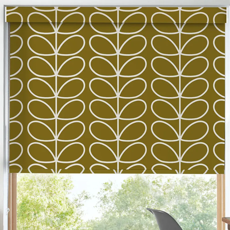Orla Kiely Jumbo Linear Stem Made To Measure Blackout Roller Blind Seagrass