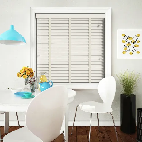 Divine Wood Blind With Linen Ladder Tapes