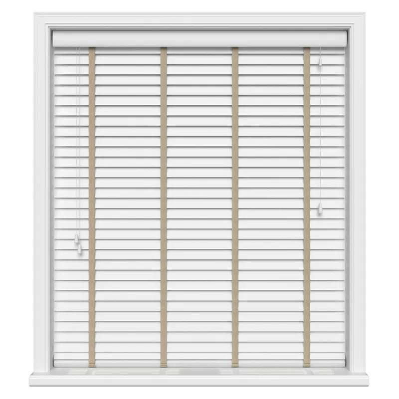 True White & Light Beige Luxury Ecowood Uk - Wooden Blinds