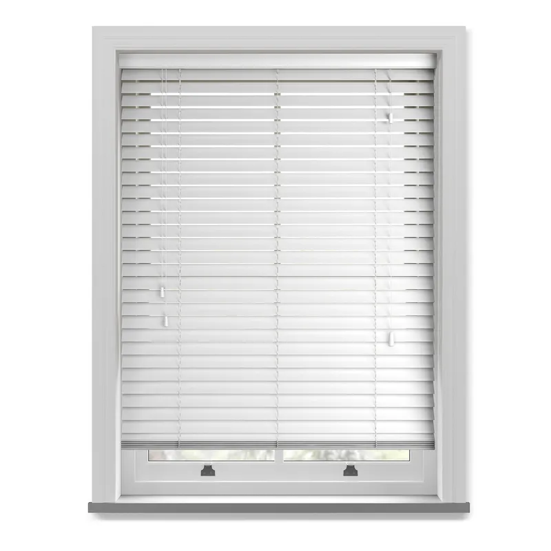 50mm Wood Essence Wooden Venetian Made To Measure Blind True White