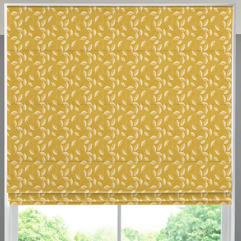 Leaf Vine Made To Measure Roman Blind Sunflower