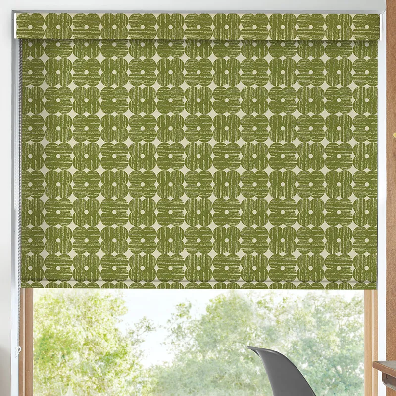 Orla Kiely Textured Flower Translucent Made To Measure Roller Blind Olive