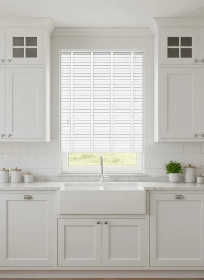 Aquawood White Smooth | Wooden Blind