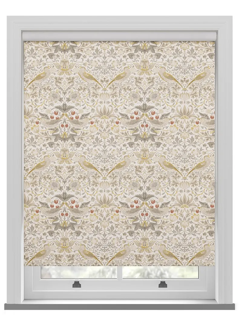 William Morris At Home Strawberry Thief Ochre Roller Blind