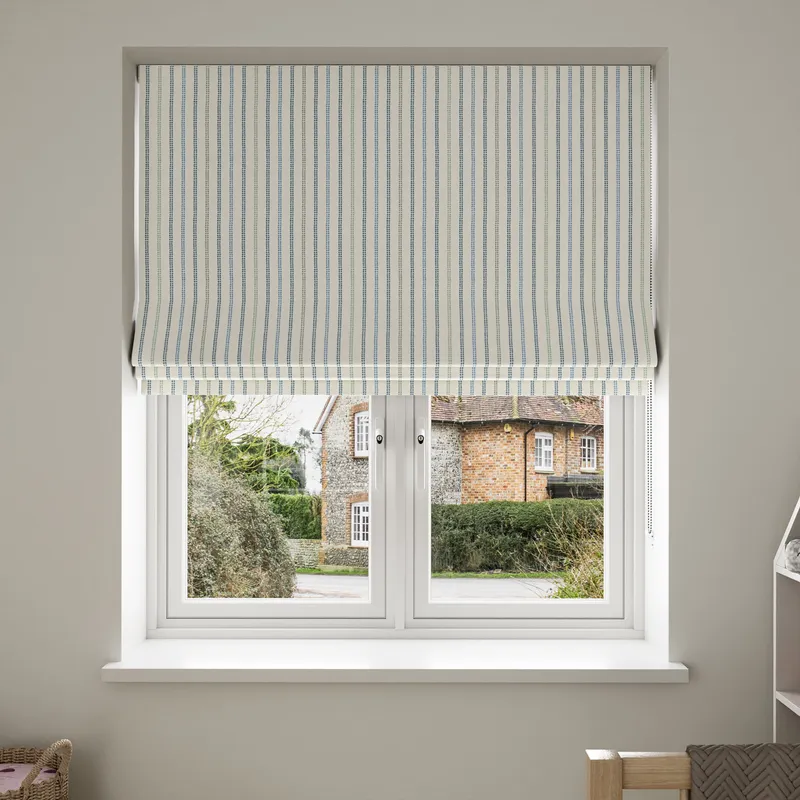 Laura Ashley Candy Stripe Newport Blue Blinds Uk
