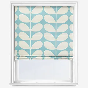 Orla Kiely Jumbo Solid Stem Duckegg Roman Blind