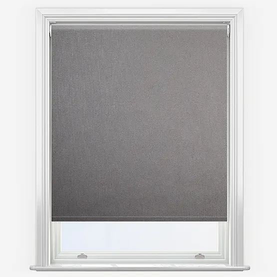Metallic Blackout Shiny Charcoal Roller Blind