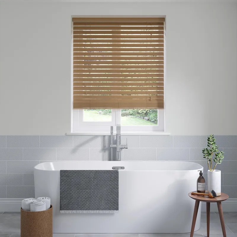 Zodiac Toffee Brown Faux Wooden Blinds 50mm
