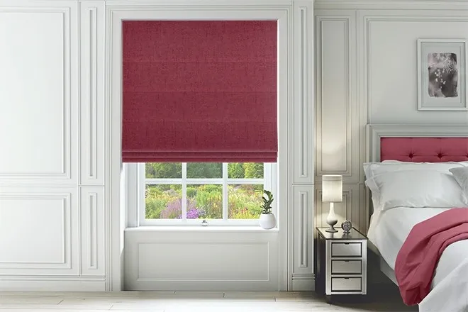 Verona Claret - Luxury Soft Sheen Roman Blind
