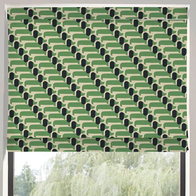 Orla Kiely Dog Show Made To Measure Roman Blind Green