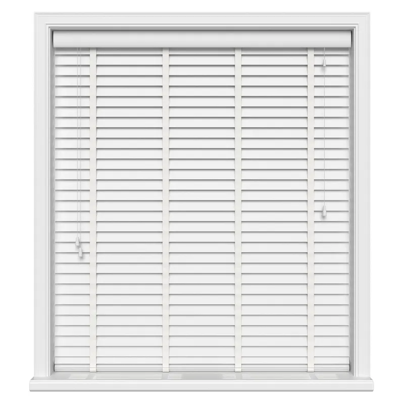 True White With Tapes Eco-wood Blinds Uk
