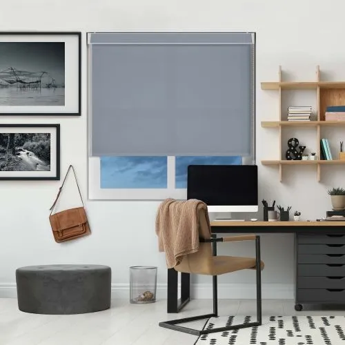 Luxe Blue Haze Pelmet Roller Blind