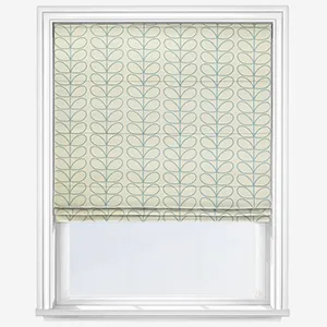 Orla Kiely Linear Stem Dark Powder Blue Roman Blind