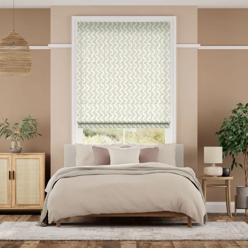Swirl Stripe Slate Roman Blind