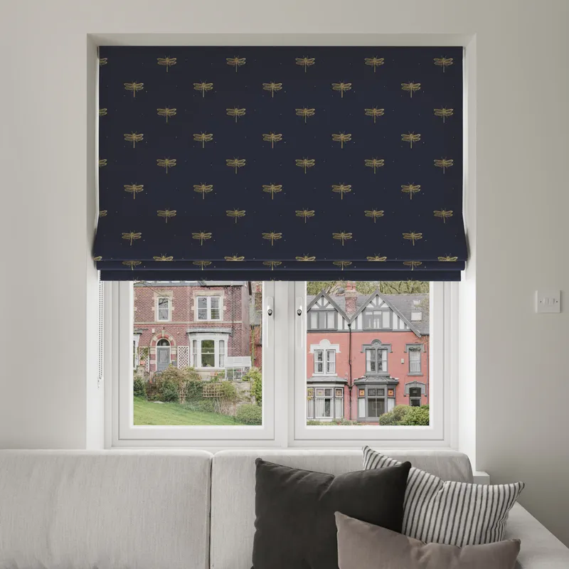Sara Miller Dragonfly Navy Blinds Uk