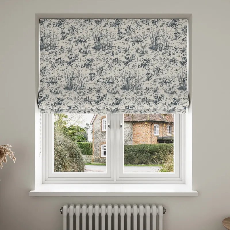 Laura Ashley Toile De Jouy Dark Seaspray Blinds Uk