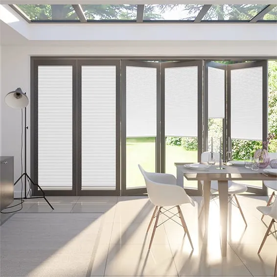 Bifold Clickfit Duoluxe Ice White Pleated Blind