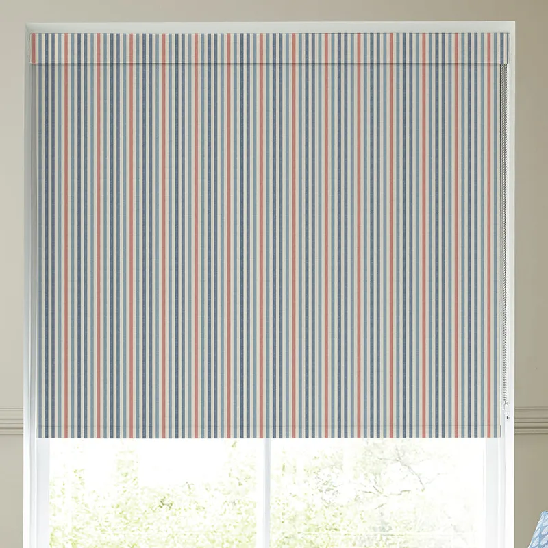 Emily Bond Cornish Stripe Blackout Made To Measure Roller Blind Blue Multi