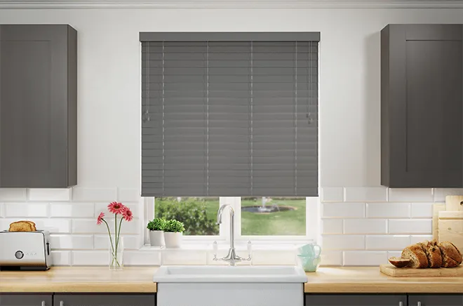 Nordic Dark Ash - 50mm Slat Faux Wooden Blind