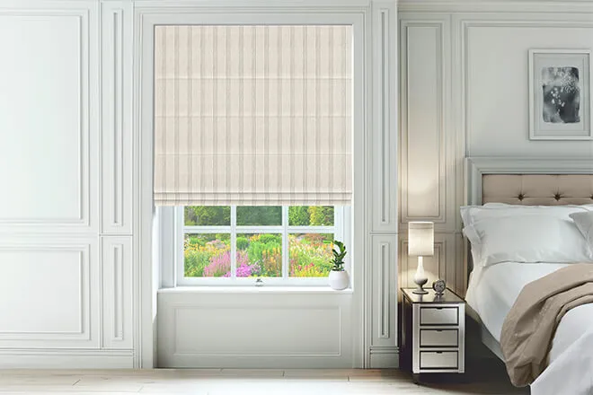 Emily Bond George Stripe Linen - Designer Roman Blind