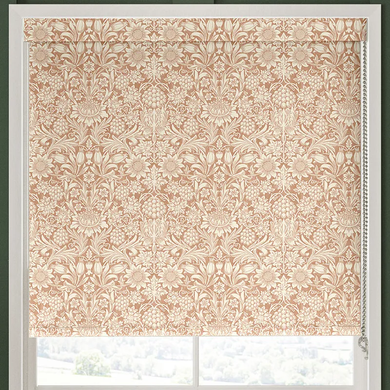 William Morris Sunflower Made To Measure Blackout Roller Blind Madder