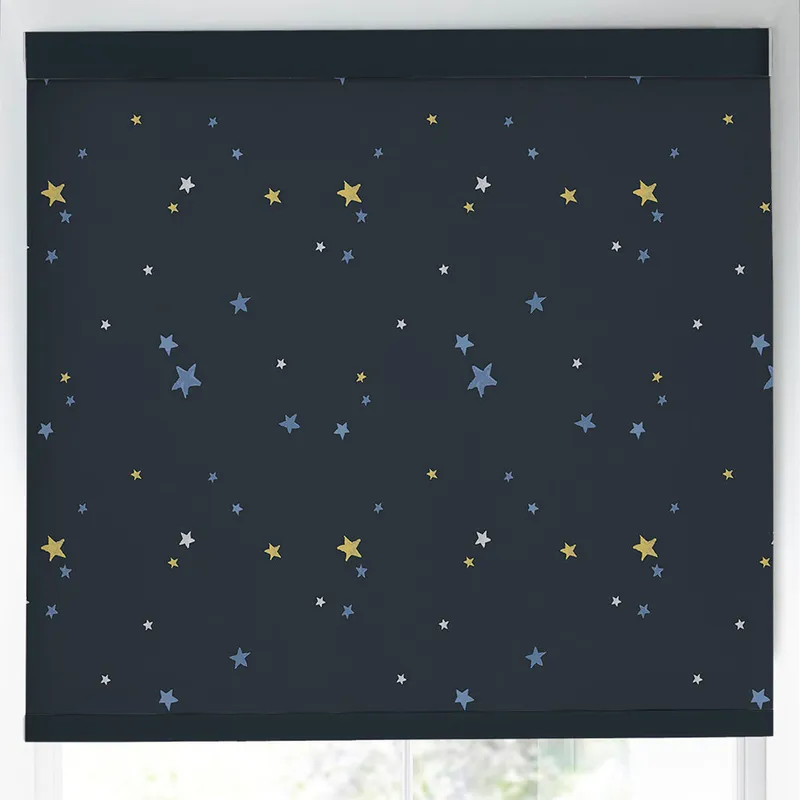 Laura Ashley Painterly Stars Made To Measure Blackout Roller Blind Midnight