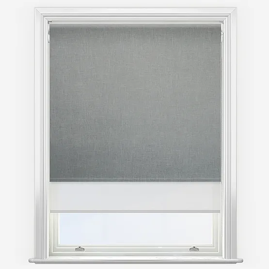 Double Roller Artivis Blackout Dove Grey & White Double Roller Blind