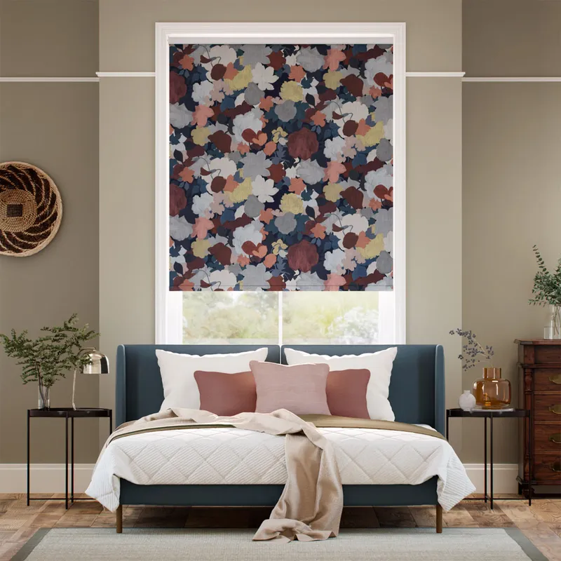 Marina's Tea Garden Midnight Terracotta Roller Blind