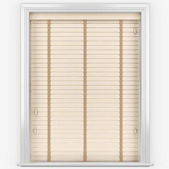 Bamboo Sandstone With Mocha Tapes Wooden Venetian Blinds