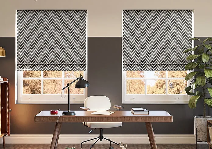 Chevron Stripe Charcoal - Roman Blind