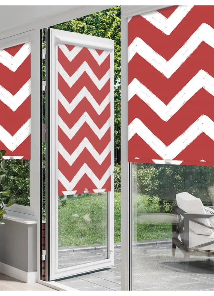 Chevron Red Perfect Fit® Roller Blind