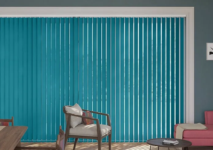 Palermo (Blackout) Teal Blue - Vertical Blind
