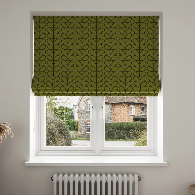 Orla Kiely Linear Stem Olive & Black Blinds Uk