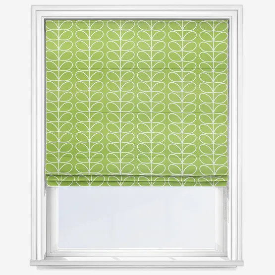 Orla Kiely Linear Stem Chalky Green Roman Blind