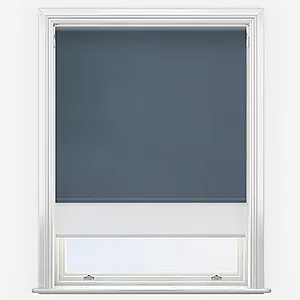 Optima Blackout Midnight Blue & White Double Roller Blind