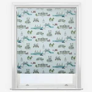 Sophie Allport London Scene White & Blue Roller Blind