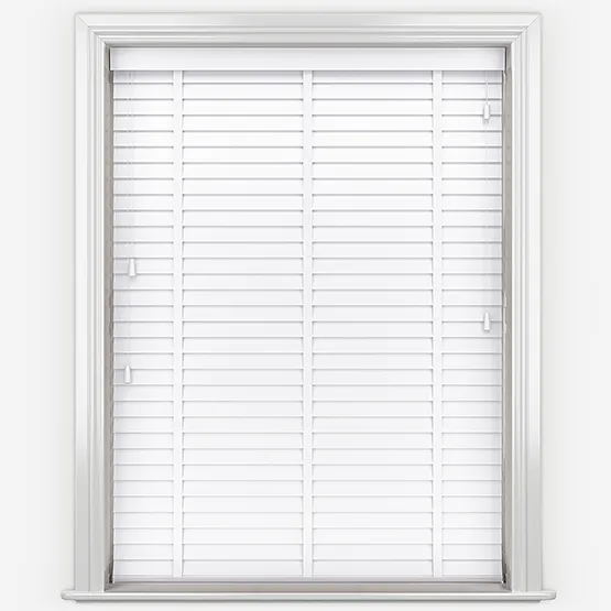 Woodlux Brilliant White With Tapes Wooden Venetian Blind