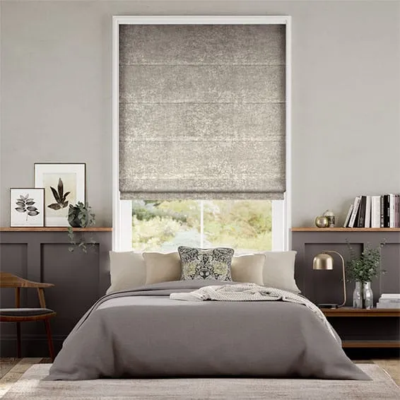 Crushed Velvet Light Bronze Roman Blind