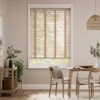 Click2go Nordic Oak & Camel Faux Wood Blind - 50mm Slat