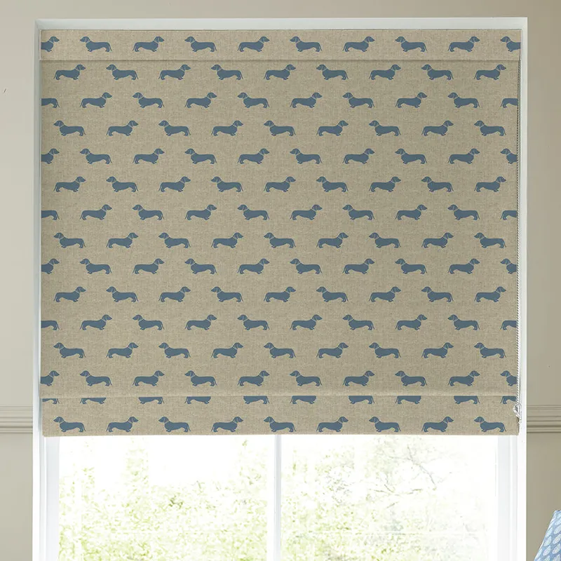 Emily Bond Peggy Made To Measure Roman Blind True Blue