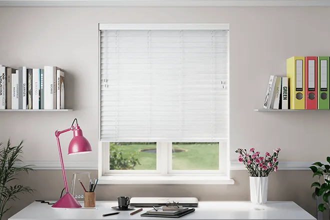 Morgan 50 Bamboo White - 50mm Slat Wooden Blind