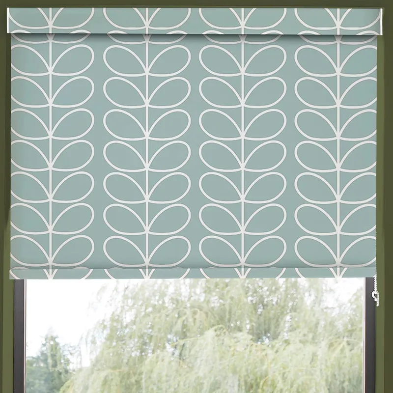 Orla Kiely Jumbo Linear Stem Translucent Made To Measure Roller Blind Aqua