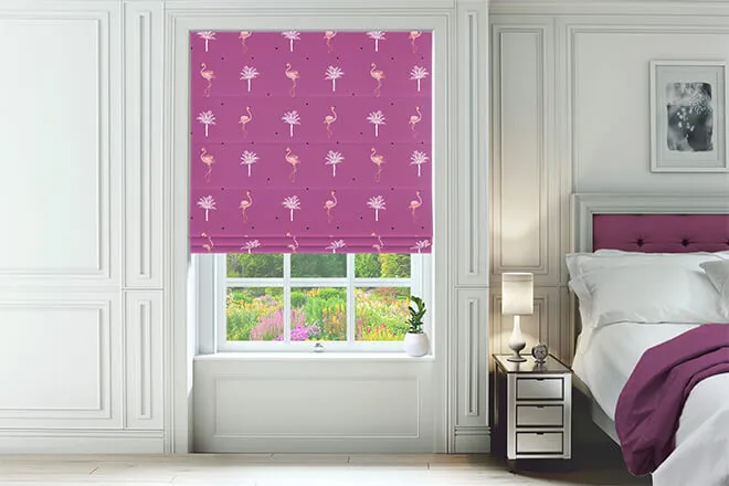 Sara Miller Flamingo Pink - Designer Roman Blind