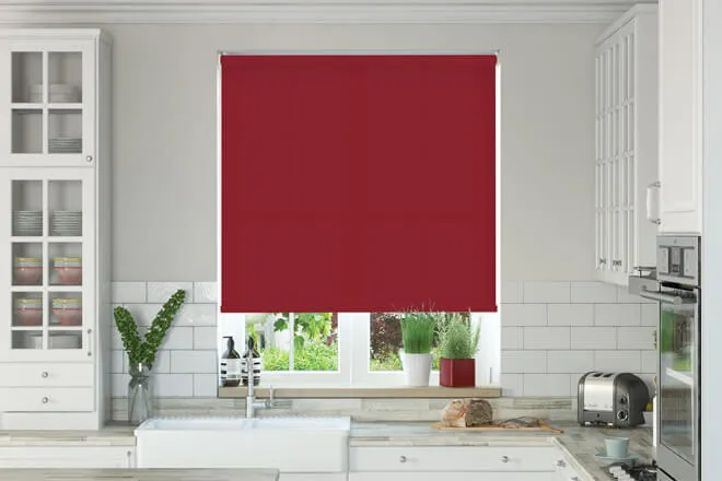 Alpha Deep Red - Fire Retardant Moisture Resistant Roller Blind