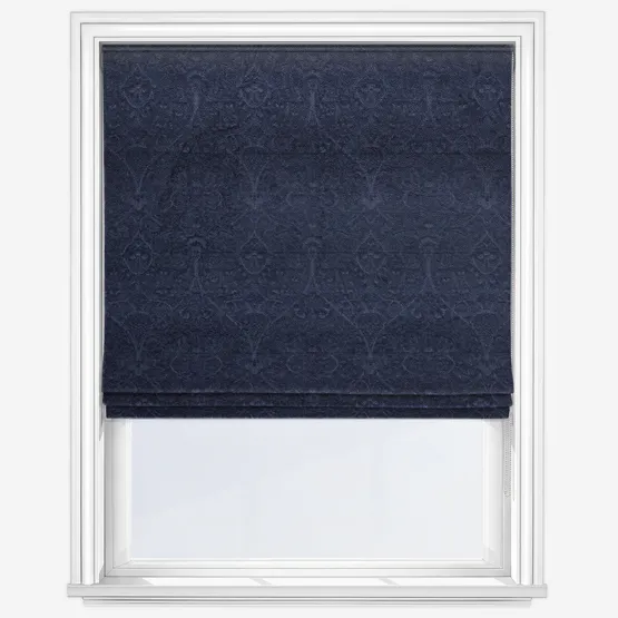 William Morris At Home Lodden Embroidery Indigo Roman Blind