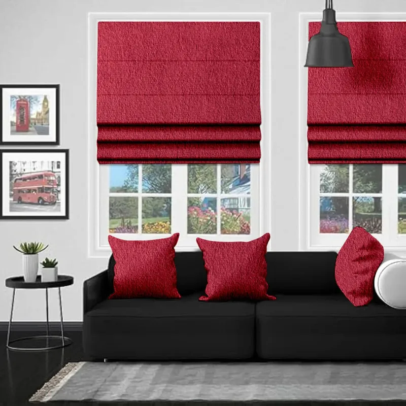 Eb Bursa Soft Velvet Claret Roman Blind