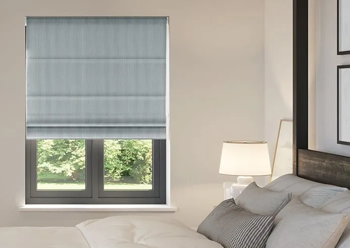 Nautical Stripes Salt Black - Roman Blind