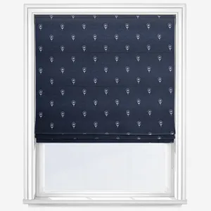 Emily Bond Wild Thyme Indigo Roman Blind